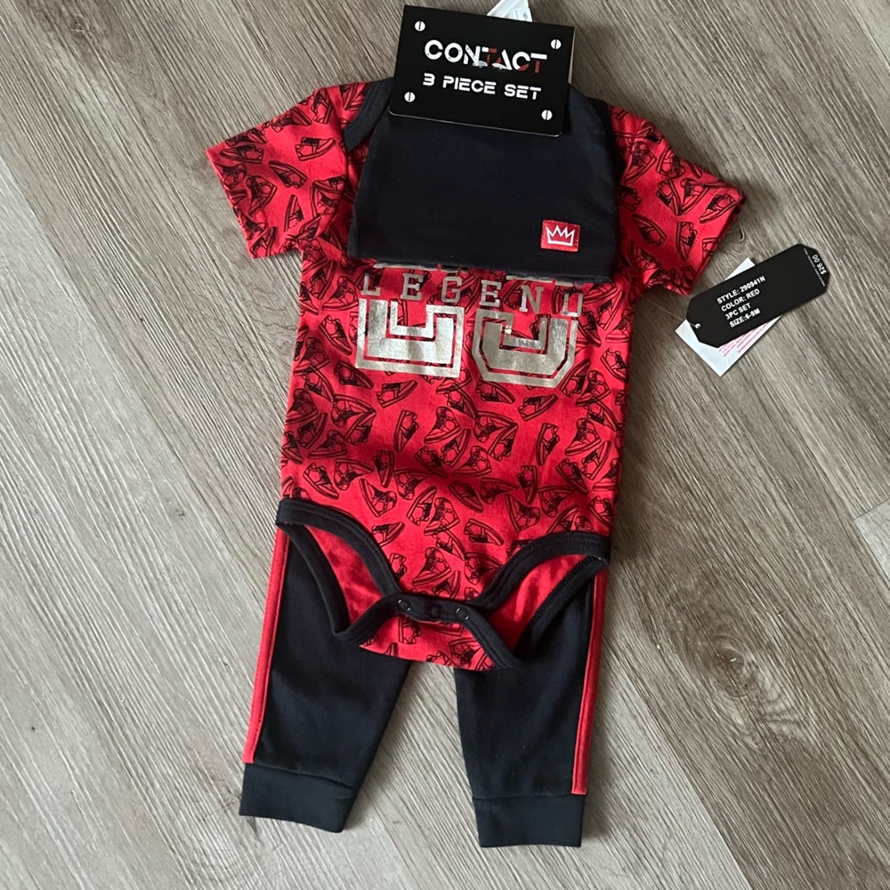 Kids Red and Black Matching Set